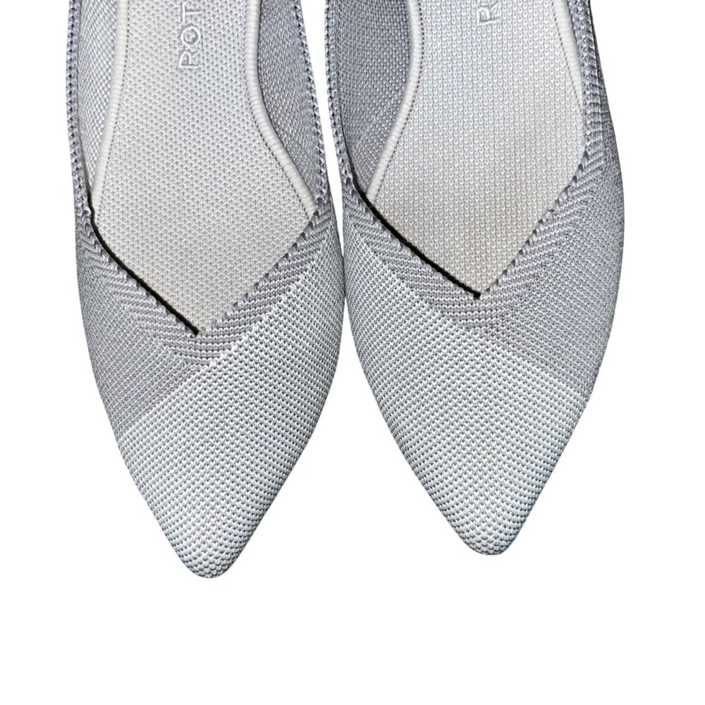 Rothy’s Pointed Flats Women’s 10.5 Gray Blue Trim Knit Used - Picture 6 of 14